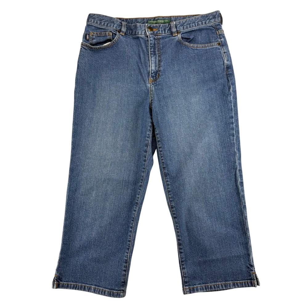 Lauren Ralph Lauren Capri Jeans Medium Wash Stretch Denim Size 10 Y2K